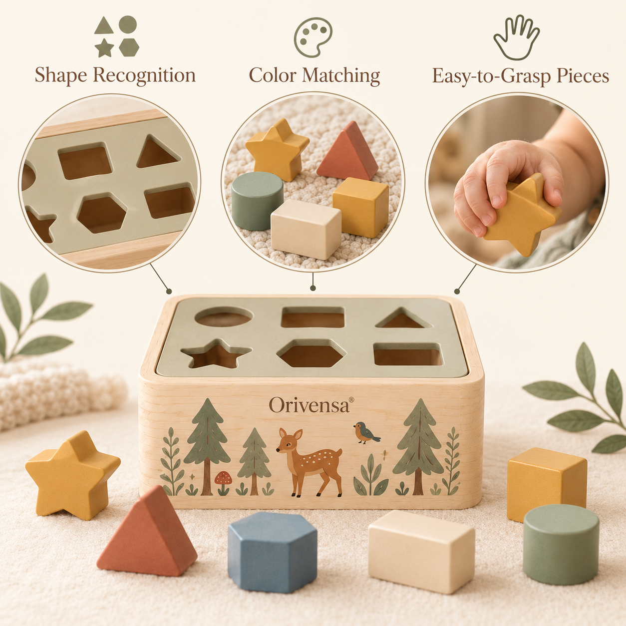 Orivensa® Little Forest Shape Sorter 🌿