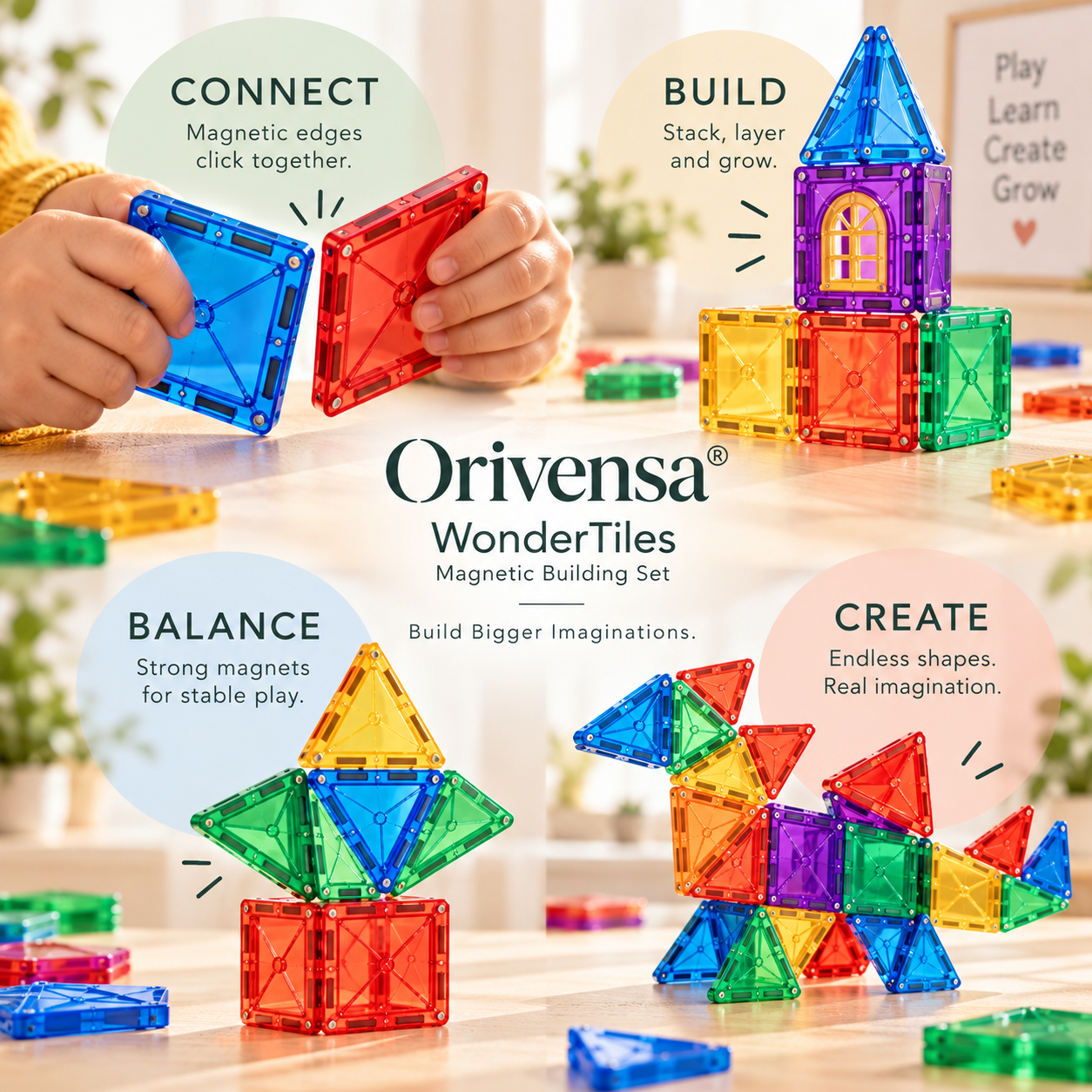 Orivensa® WonderTiles Magnetic Building Set 🧲