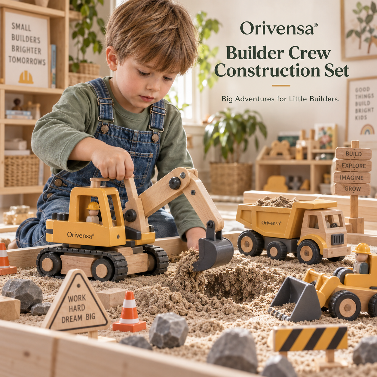 Orivensa® Builder Crew Construction Set 🚜